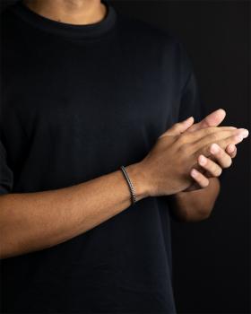 5 mm Fuchsschwanz-Armband aus Edelstahl mit Silber-Finish - Milia Silver